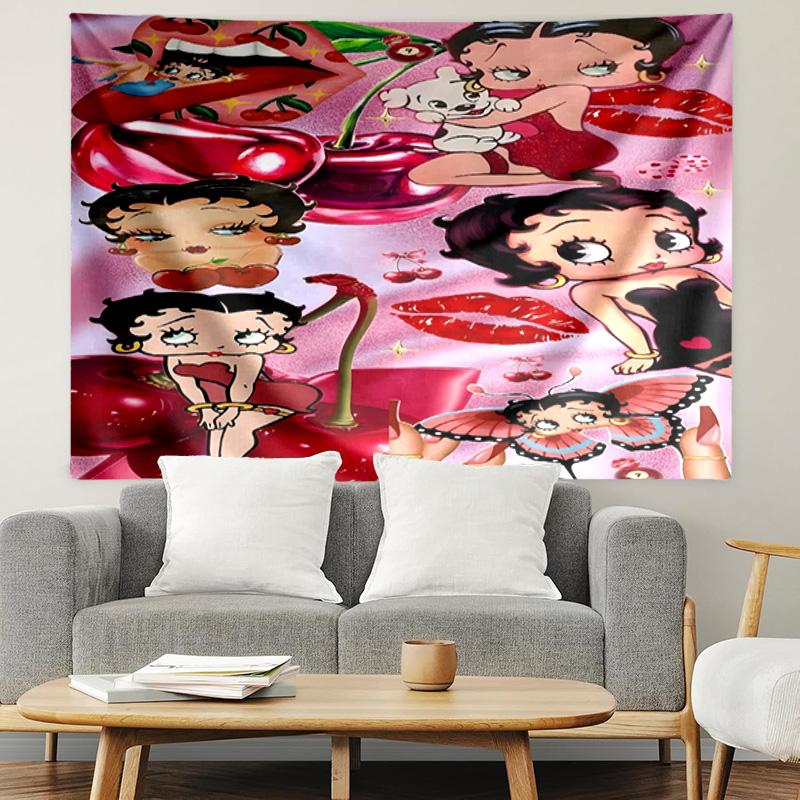 Betty Boop Print Tapestry, Lightweight Wall Hanging, for Bedroom, Dorm, Living Room, Home Art Decor - Birthday Christmas Gift for Friends