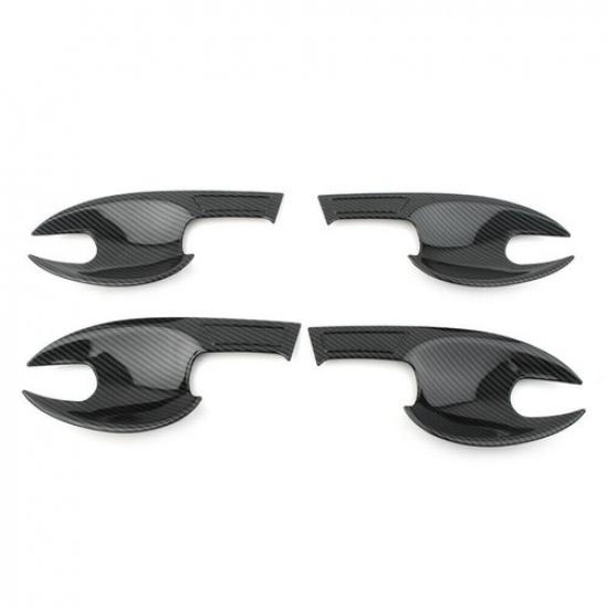 8Pcs Carbon Fiber Style Car Door Handle Bowl Cover Trim For Mazda 3 BP -2024