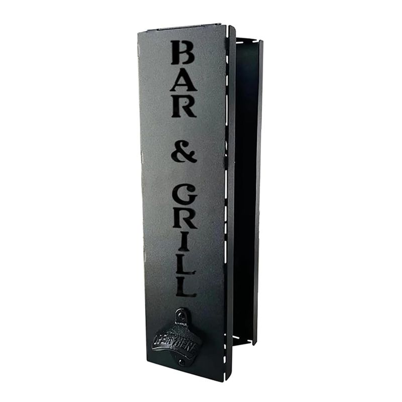 AEE4-Can Cooler Holder With Bottle Opener, 2In1 Can Cooler Holder, Wall Mounted Can Cooler Holder Suitable For Home Bars(BAR) чёрный