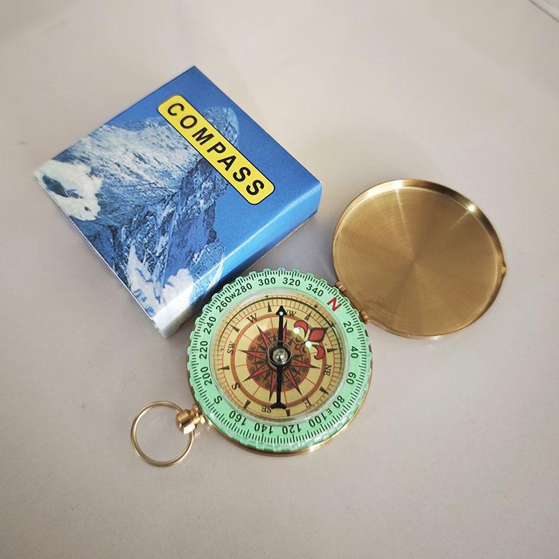 Brass Compass G50 Flip Outdoor Compass Enhanced Luminous Multifunctional Compass Premium Pocket Watch
