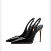 2026summer Fashion Buckle Women's High Heels 10cm  Open Heel Party Dress Designer Pointed Toe Casual Sandals Zapatillas Mujer