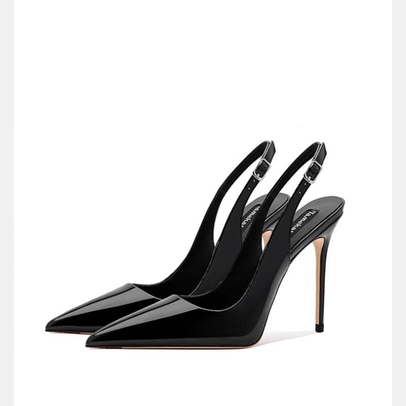 2026summer Fashion Buckle Women's High Heels 10cm  Open Heel Party Dress Designer Pointed Toe Casual Sandals Zapatillas Mujer