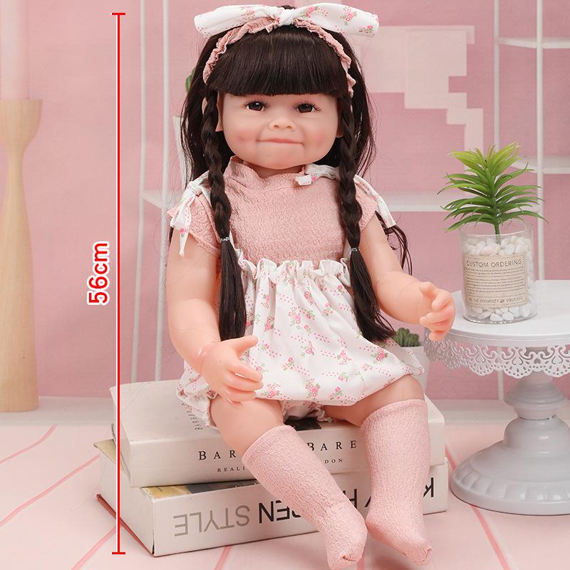56cm Reborn Simulation Barbie Baby Doll Gift Set - Soft Gel Toy for Girls