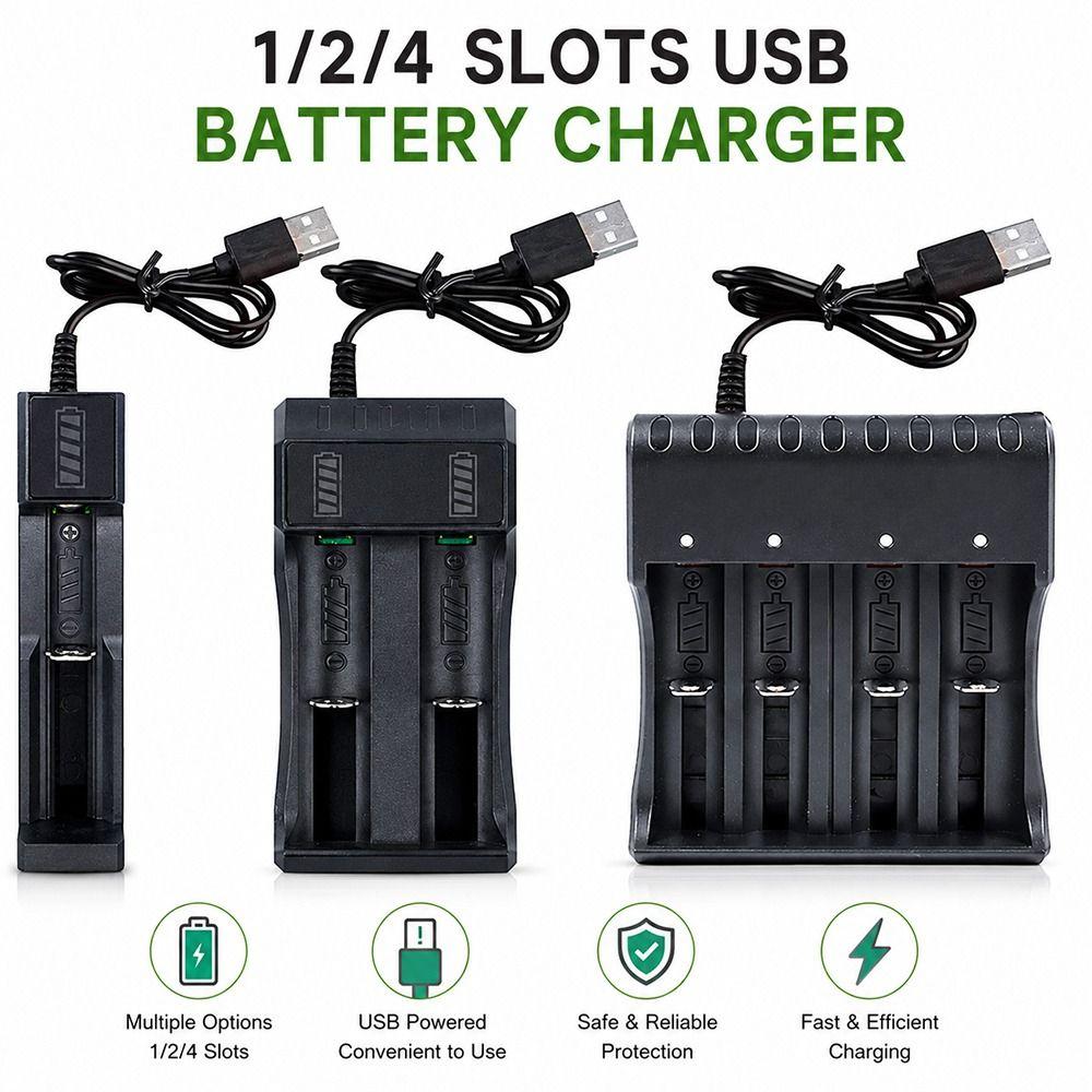 1Pcs 1/2/4 Slots 18650 Battery Charger  for 10440 14500 16340 18350 18500 26650 Battery