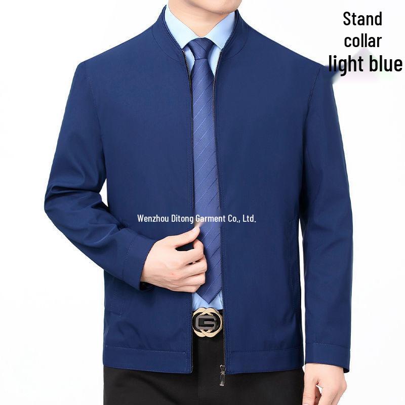 2024 Spring/Autumn High-Quality Lapel Jacket for Middle-Aged and Elderly Men - Fashionable Business Casual Outerwear