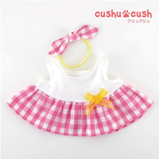 Dress for CookieAnn and Other Puppets – Japanese-Made Pink Doll Outfit, One-Piece Costume for Plush Toys, Birthday & Christmas Gift (cds506pt)