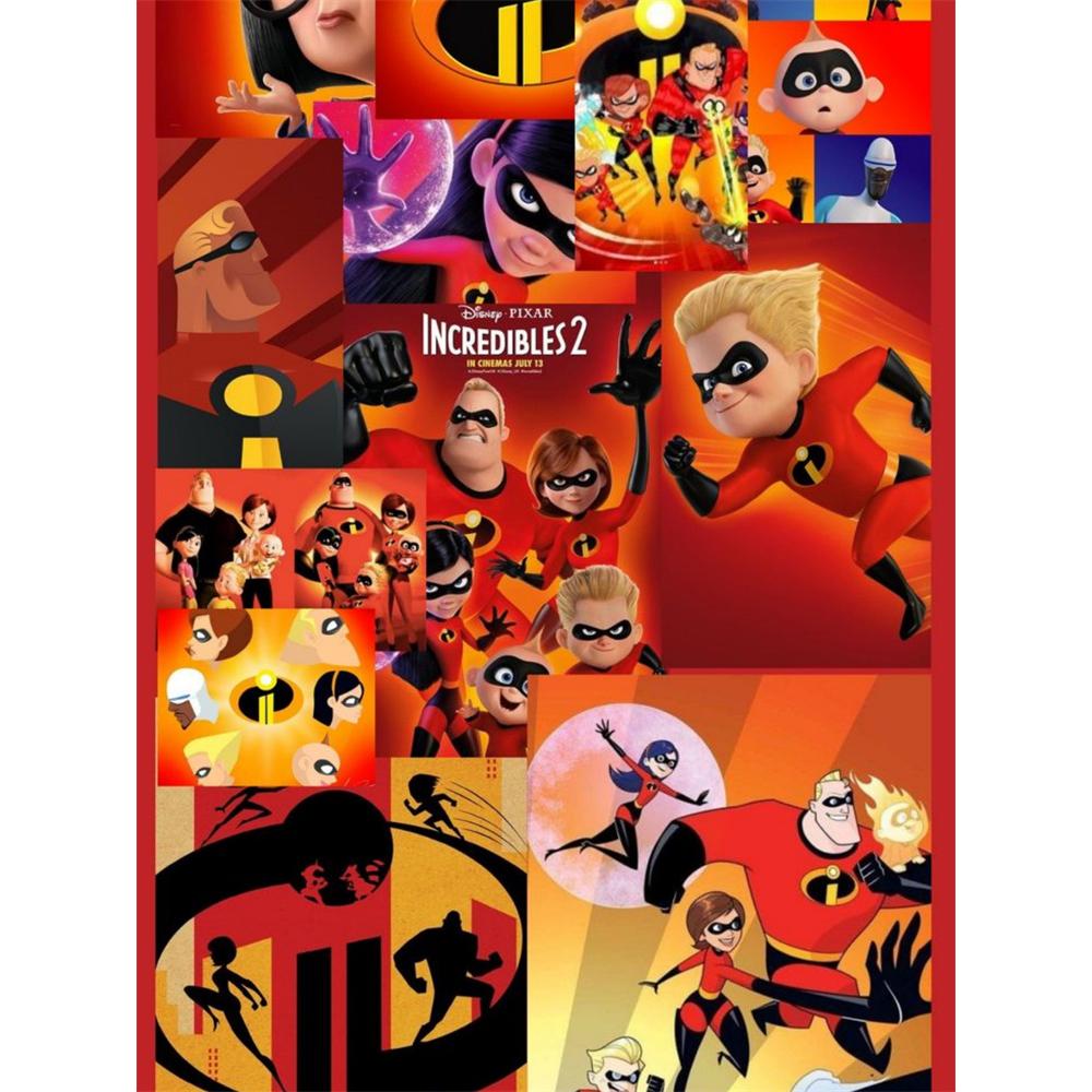 

Disney Diamond Painting Cartoon Incredibles 2 Illustrations Handmade DIY Cross Stitch 5D Full Diamond Mosaic Home Room Decoration Round 20x30cm