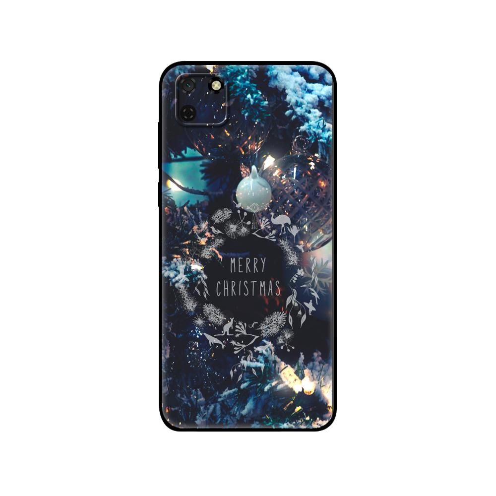 Black tpu Case For Huawei Y9S Y6S Y8S Y5P Y7P Y8P Case For Huawei Y5 lite Prime 2018 Y6 2019 Cover Christmas Gift Santa
