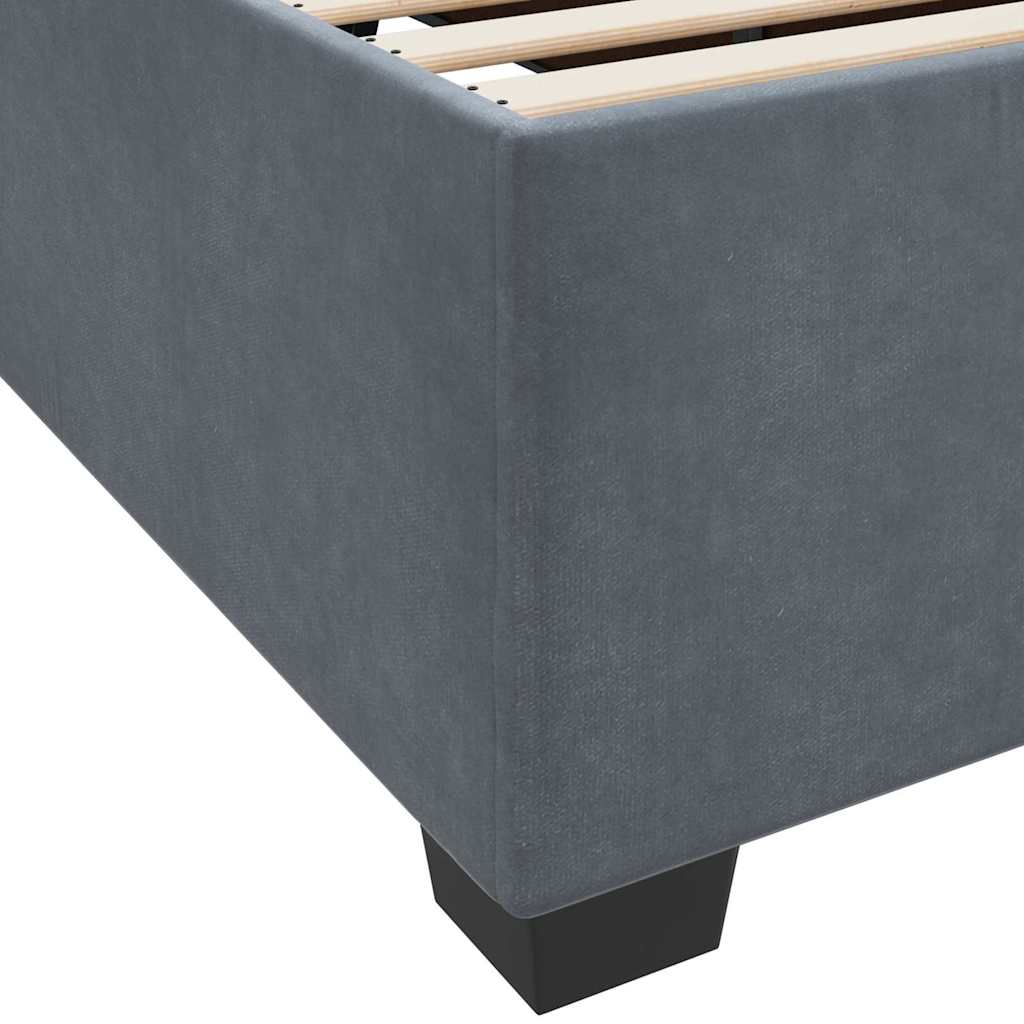 Bed Frame with Mattress Dark Gray 120 X 190 Cm Fabric