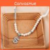 Chic Pearl Chain Dollar Symbol Necklace Elegant Titanium Steel For Stylish Occasions