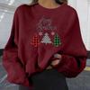 Fashion Women's  Christmas  And Winter Casual Round Neck Printed Long Sleeve Top
