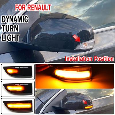 2PCS LED Dynamic Turn Signal Light Side Rearview Mirror Lamp For Renault Megane MK3 Laguna III X91 Grand Scenic III Fluence Latitude