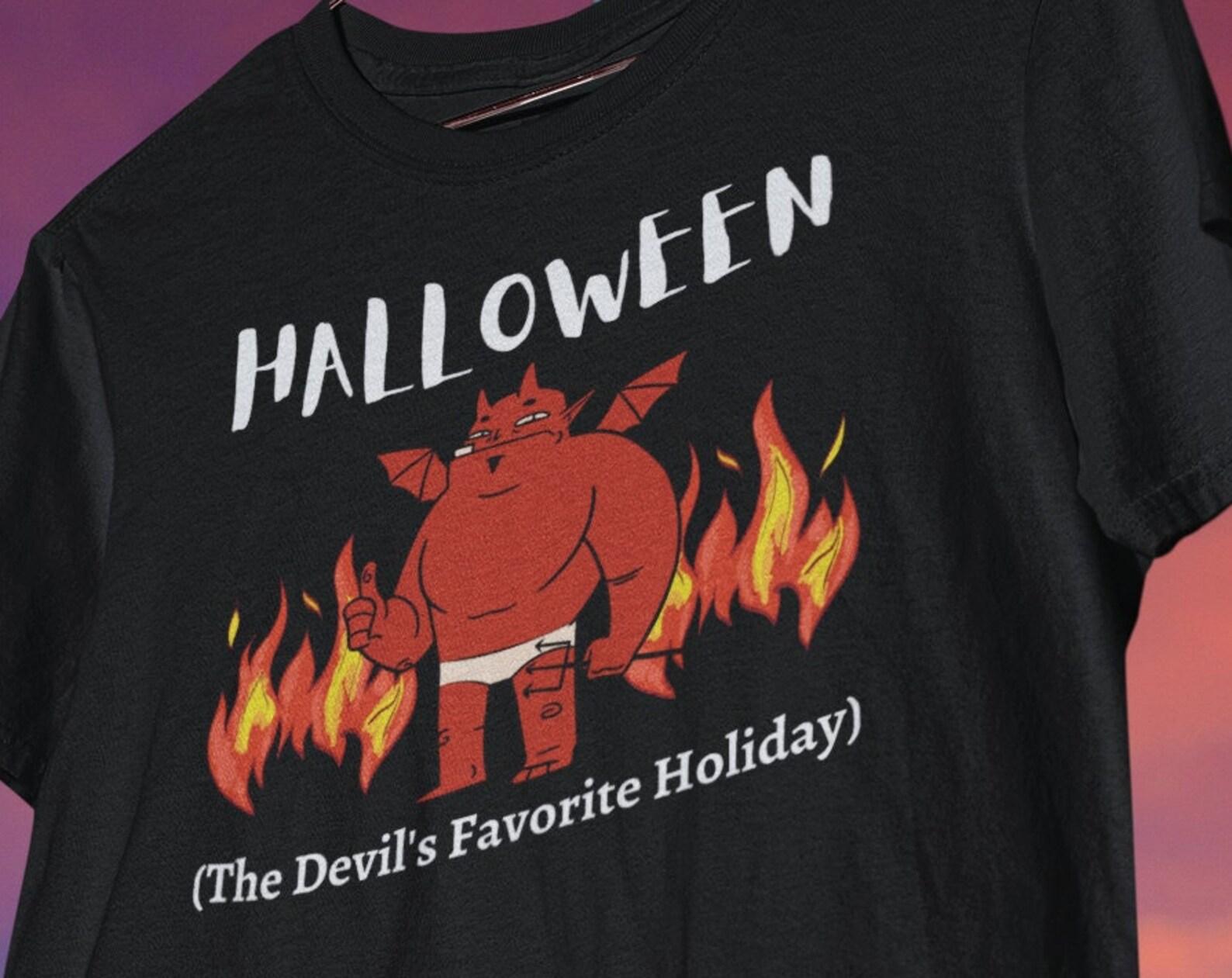 Halloween, The Devil s Favorite Holiday Cute Halloween Party Shirt 2XL