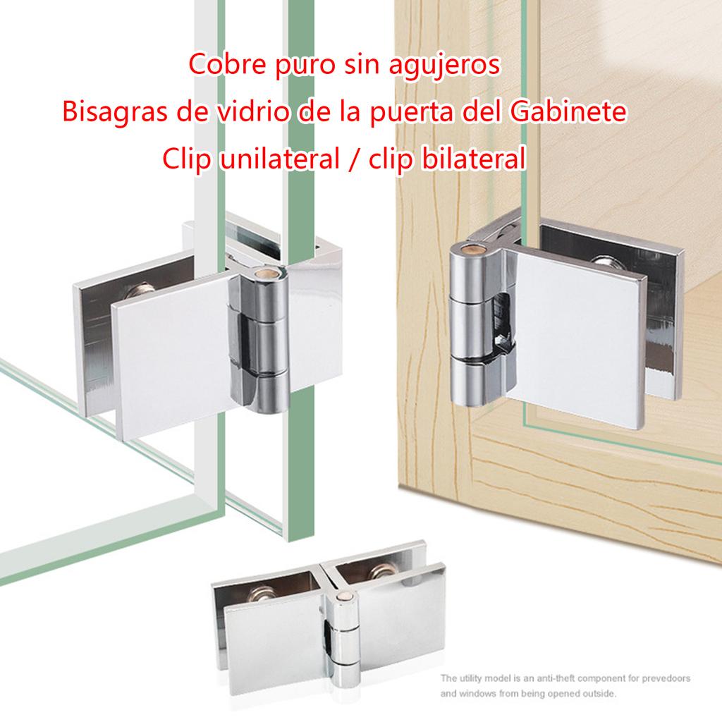 Thickness Glass Door Hinge Copper Glass Clamp 0Degree/90Degree/180Degree Glass Cupboard Showcase Cabinet Door Hinge