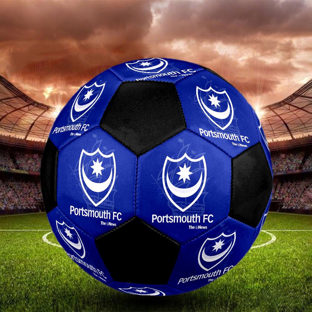 1 pz Pallone da Calcio Portsmouth Football Club Taglia 5 Pallone da Calcetto Indoor alla Moda Colorato Gioco per il Cortile - Ottimo Regalo per i Fan dello Sport HE44
