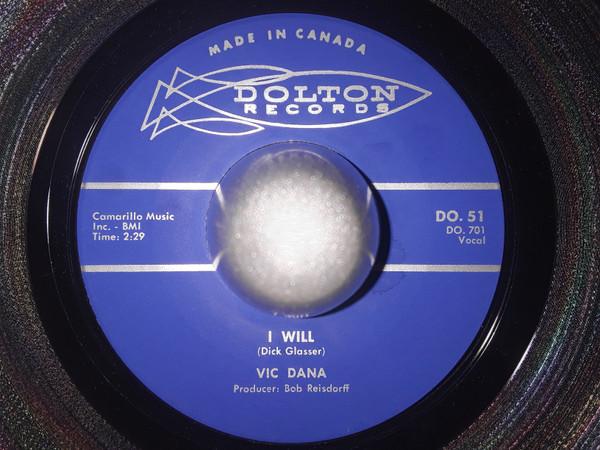 

7inch Record VIC DANA I Will DO51 Dolton Records 1962 Canada Pop Used