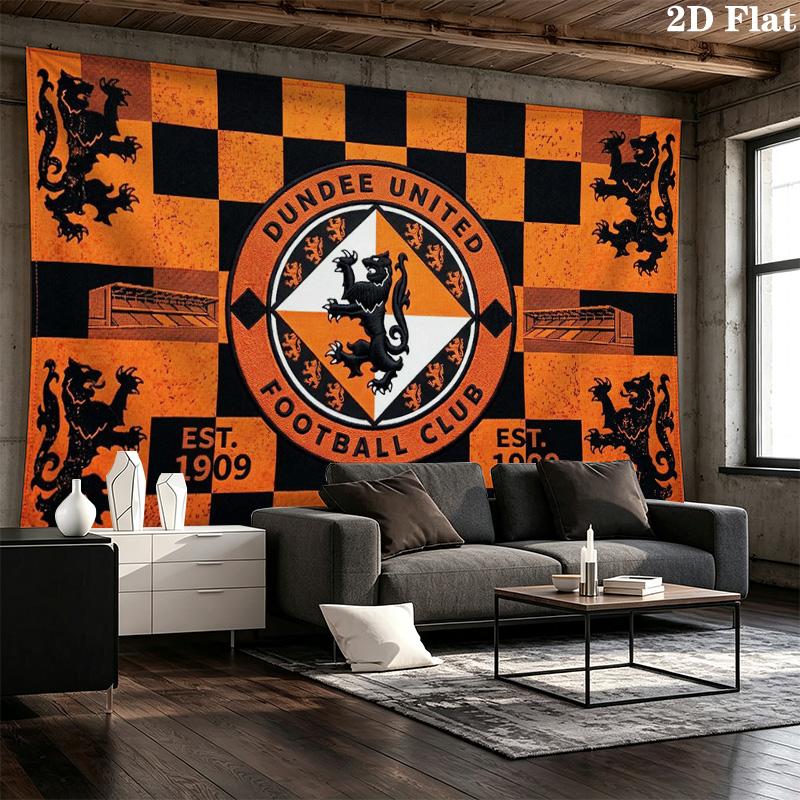 Dundee United FC Wall Tapestry Aesthetic Wall Hanging Printed Fabric Blanket Decorative Tapestries for Bedroom Living Room Home Decor