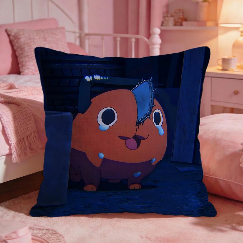 cChainsaw Manss anime Cushion Cover Premium Comfort Reversible Pillow Cove Two in One Design for Any Room  Car Interior