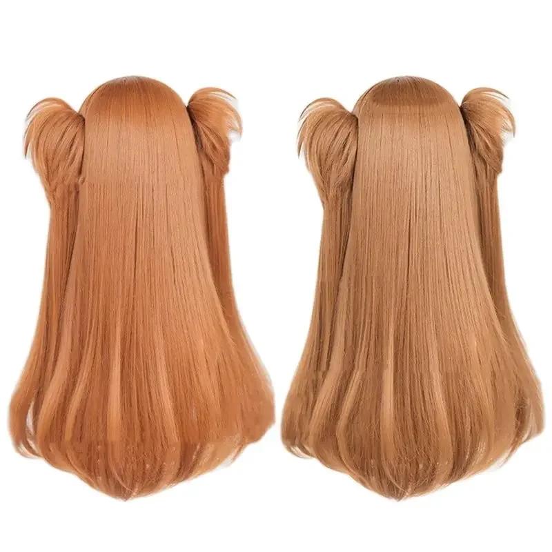 Anime Asuka Langley Soryu Cosplay Wig Long Orange Heat Resistant Costume Synthetic Hair Women Headwear