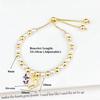 Classic Pearl Chain Heart-Shaped Bowknot Zirconia Pendant Bracelet High-Quality Women Girls Daily Party Jewelry Birthday Gift