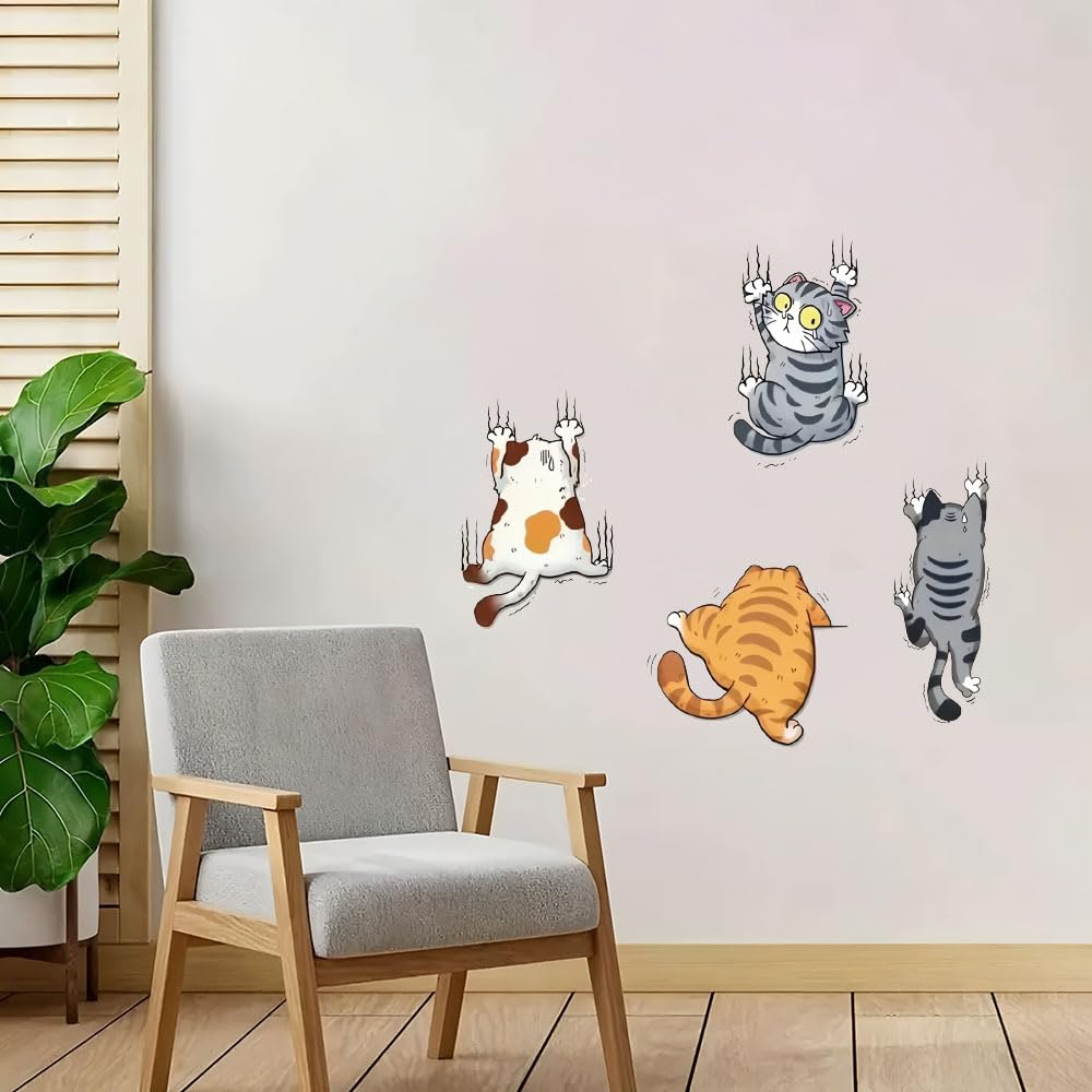 9 Pieces Car Sticker Cat Sticker Car Decal Waterproof Sticker