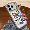 Elegant Cartoon Animal Sticker Phone Case for iPhone 17 Pro and 16 Pro