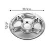 Stainless Steel Round Serving Tray Divided Food Dinner Plates Canteen Lunch Dishes Container Home Dinnerware
