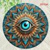 Metal Tin Sign Greek Evil Eye 8X8 Round Wall Decor Home Office Gift