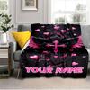 1PC Custom Name Wings Love Passion blanket versatile,all-season throw suitable for the living room,bedroom,camping,travel,and gift
