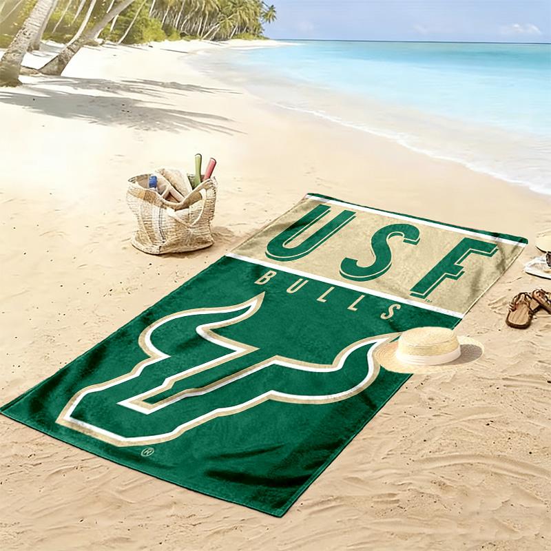 South Florida Bulls Print Beach Towel, Large Soft Quick Dry Towel for Beach Camping Swimming
