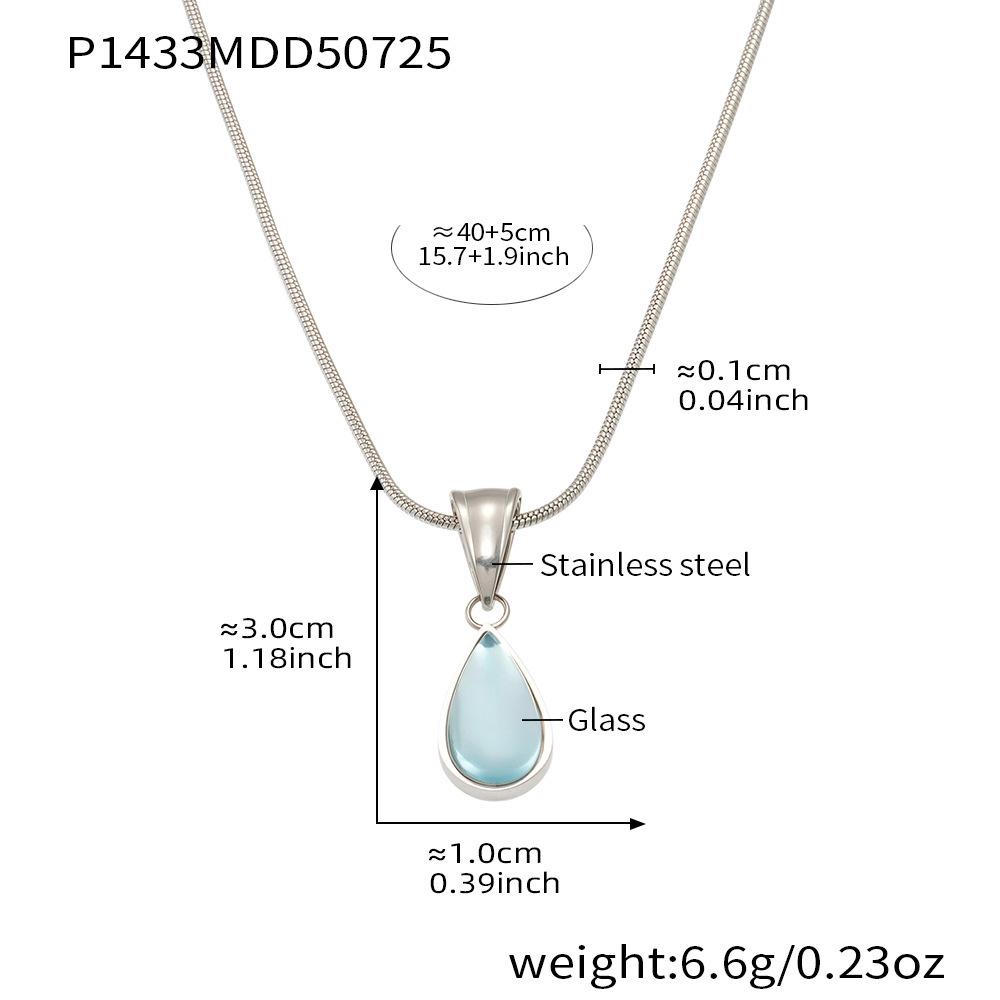 

Oumaijia Французская Роскошь Зеленый Синий Стеклянная Подвеска-Капля Ожерелье для Женщин – Минималистичная Цепочка на Ключицу Ювелирные Изделия