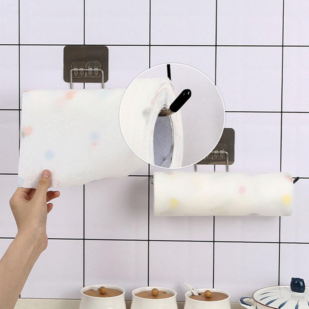 Suport pentru prosoape de perete agățat, suport pentru cârpe de vase de unică folosință, din oțel inoxidabil, bară pentru prosoape de hârtie pentru bucătărie și baie