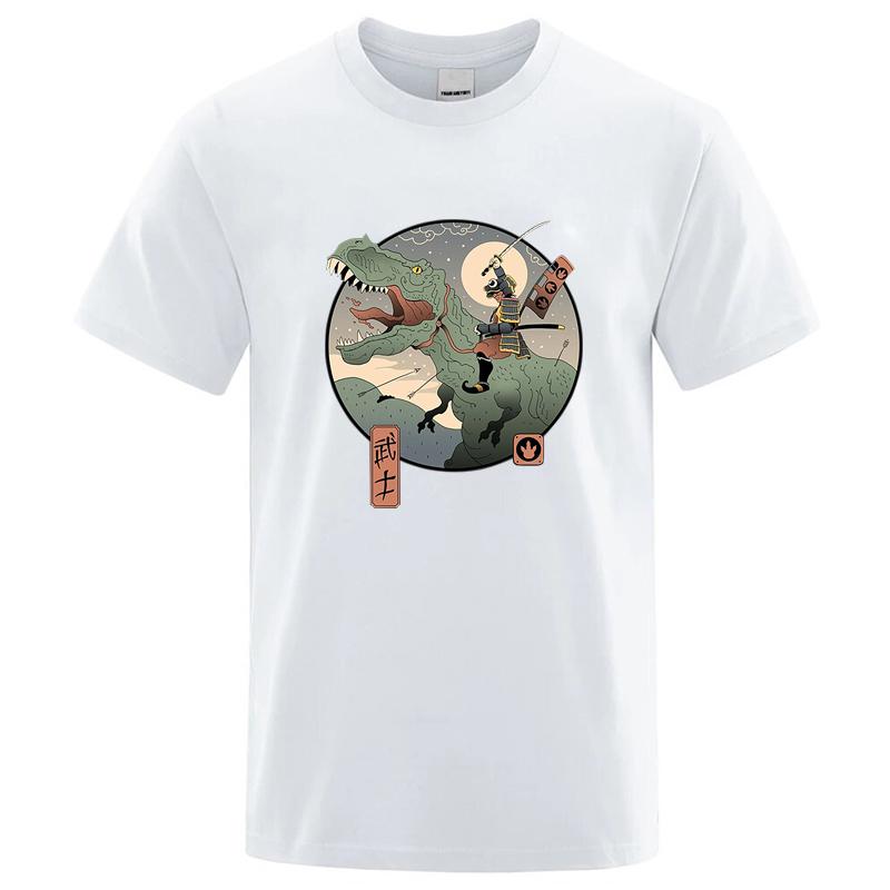 Summer Mens Tshirt High Quality 100 Cotton Anime Dinosaur Printing Casual Cool Loose Oneck Men Tshirt Male Tops for Men