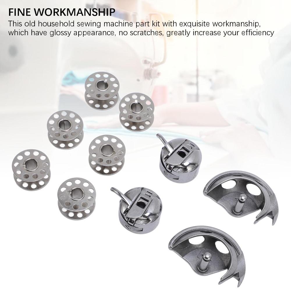 10 Stück Silber Spulenkapsel Hakenbahn Greifer Nähmaschine Spulen Haushalt