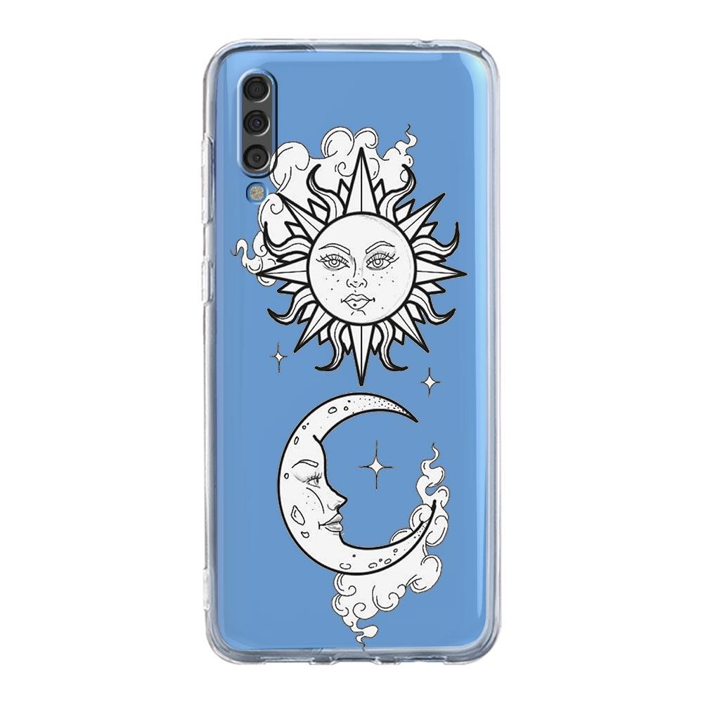 Funny Sun Moon Angel Eyes Phone Case For Samsung Galaxy A12 A32 4G A50 A70 A20E A20S A10S A22 A30 A40 A52 A72 5G A02S A04S Cover