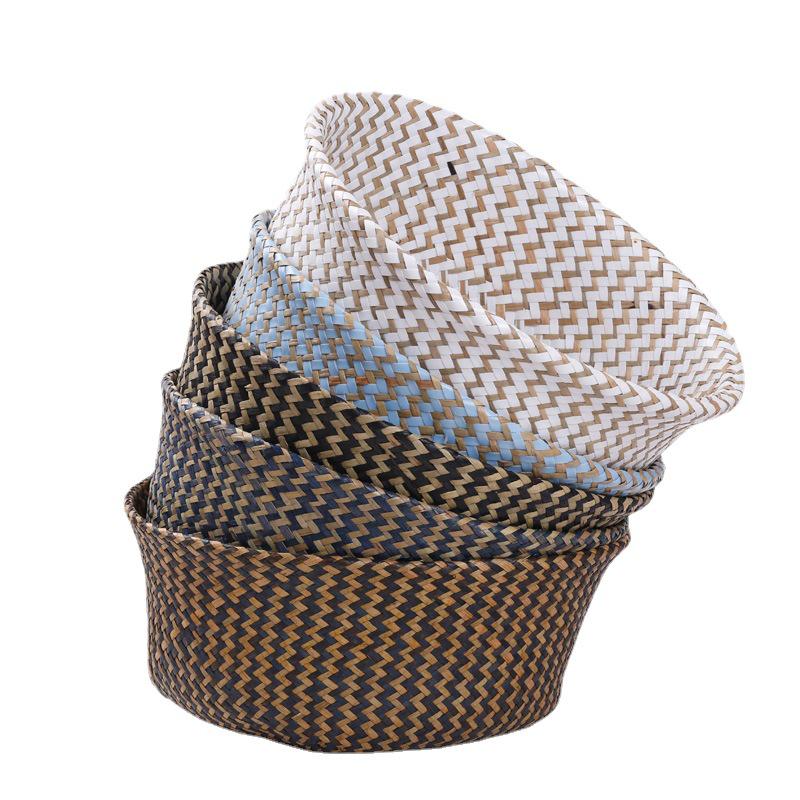 Mid-Autumn Festival Cattail Weave Handmade Plant Fiber Flower Pot
