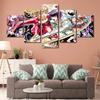 Wall Art Posters HD Print 5 Pieces Manga Girl Jojo Picture Home Decor Living Room Anime Characters Canvas Painting Modular Frame