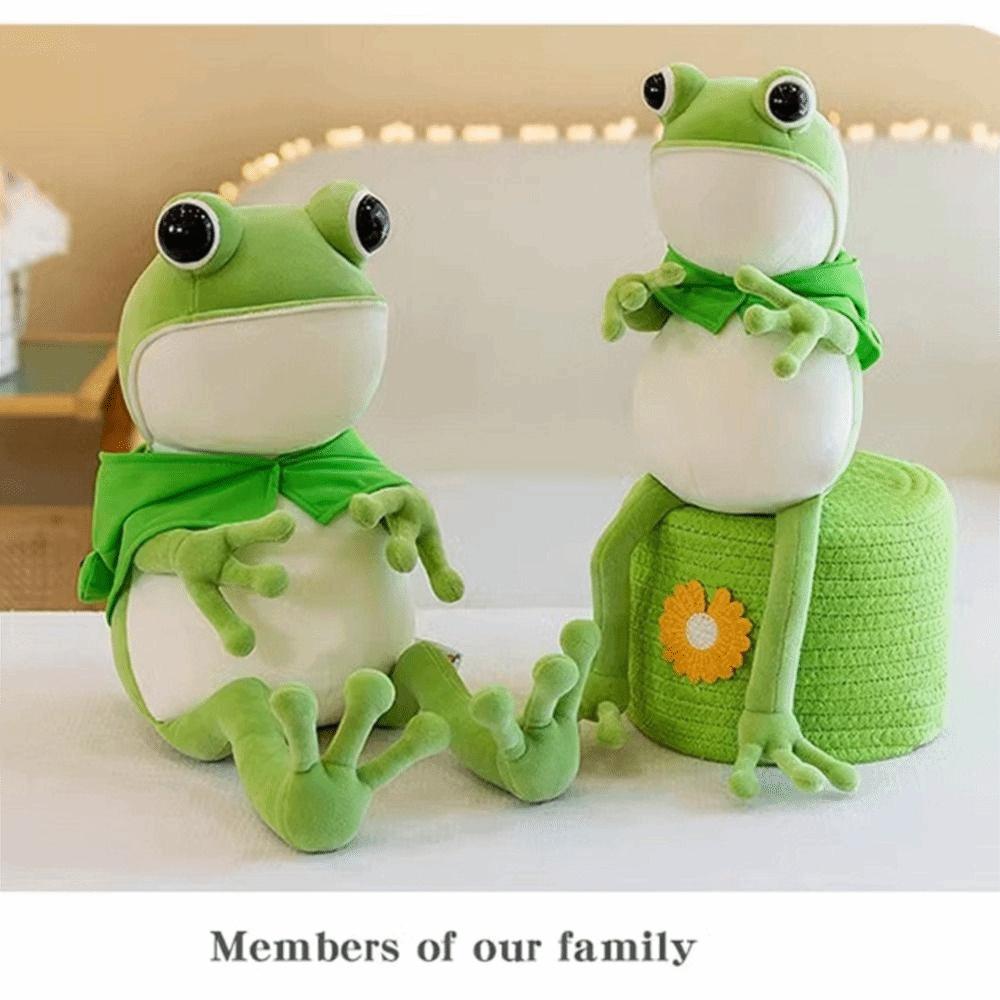 Soft Frog Plush Toy With Cloak Long Legged Frog Plush Doll Green Frog Doll  Home Decoration