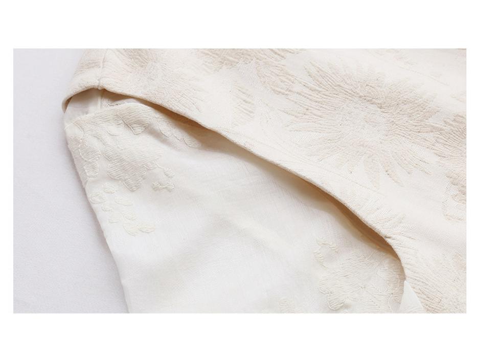 Spring 2025 New Chinese Cotton-Linen Jacquard Vest and Lace Blouse Two-Piece Set