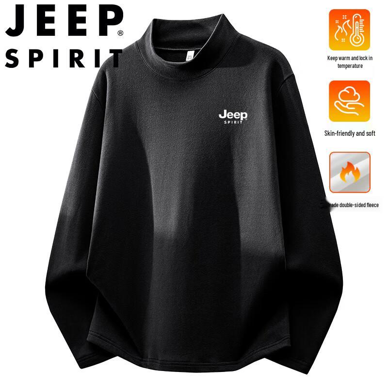 JEEP SPIRIT Men's Thermal Fleece Crew Neck Sweatshirt