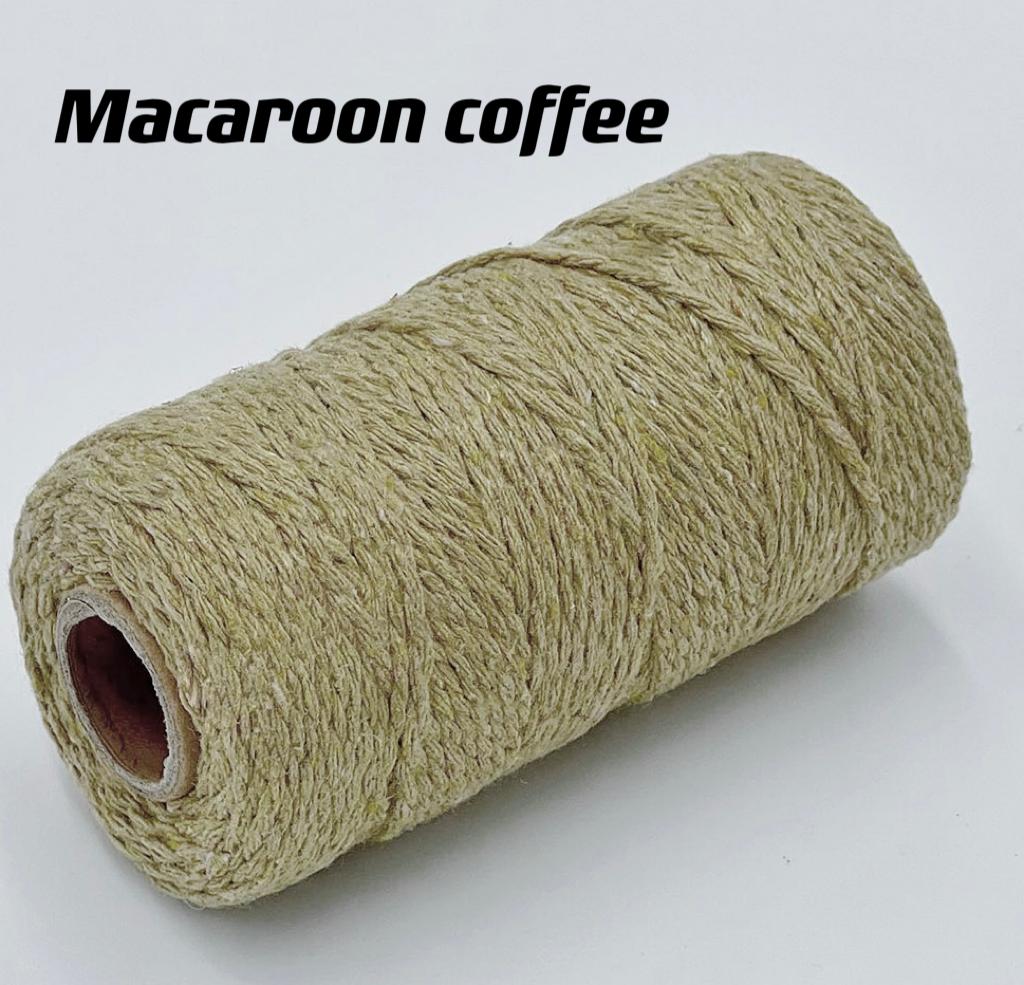 2mm 100m Macrame Cotton Rope Twisted Jute Colored Cotton Two-Color Rope Process For Wall-Mounted Gift Packaging DIY Wedding Deco
