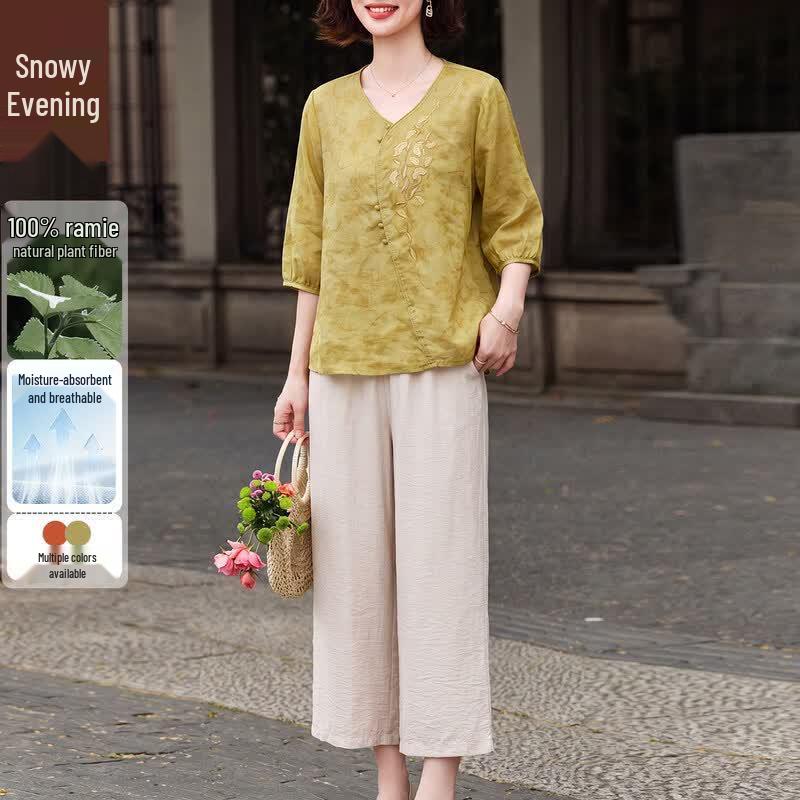 XUEXI 2026 Women s Lyocell Tencel Short-Sleeve Shirt Summer Set XL