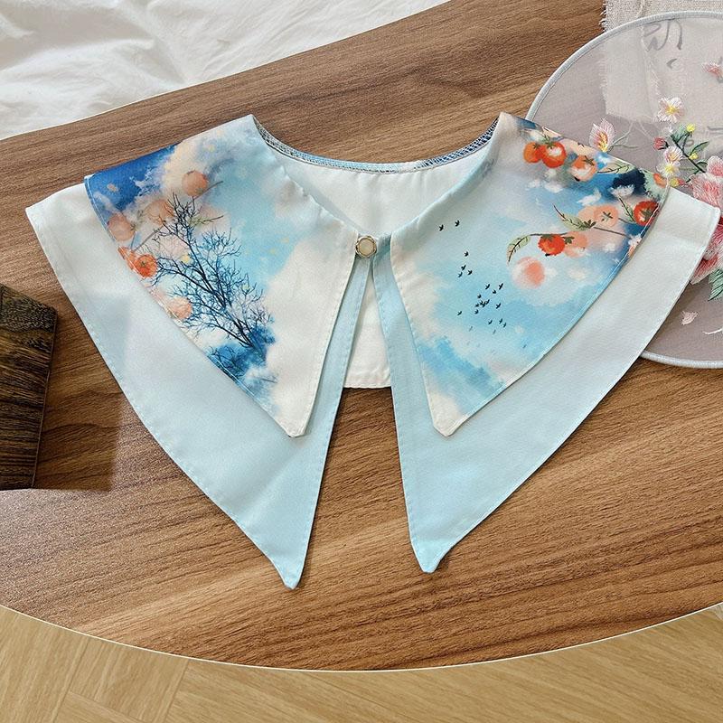 

Мода Новый Масляный Принт Ложный Воротник Женский Съемные Воротники для Женщин Ложный Воротник Лолита Лацкан Галстук Шаль Обертывание Украшение