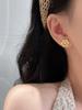 Gold Flower Zircon Stud Earrings 925 Sterling Silver Vintage Luxury