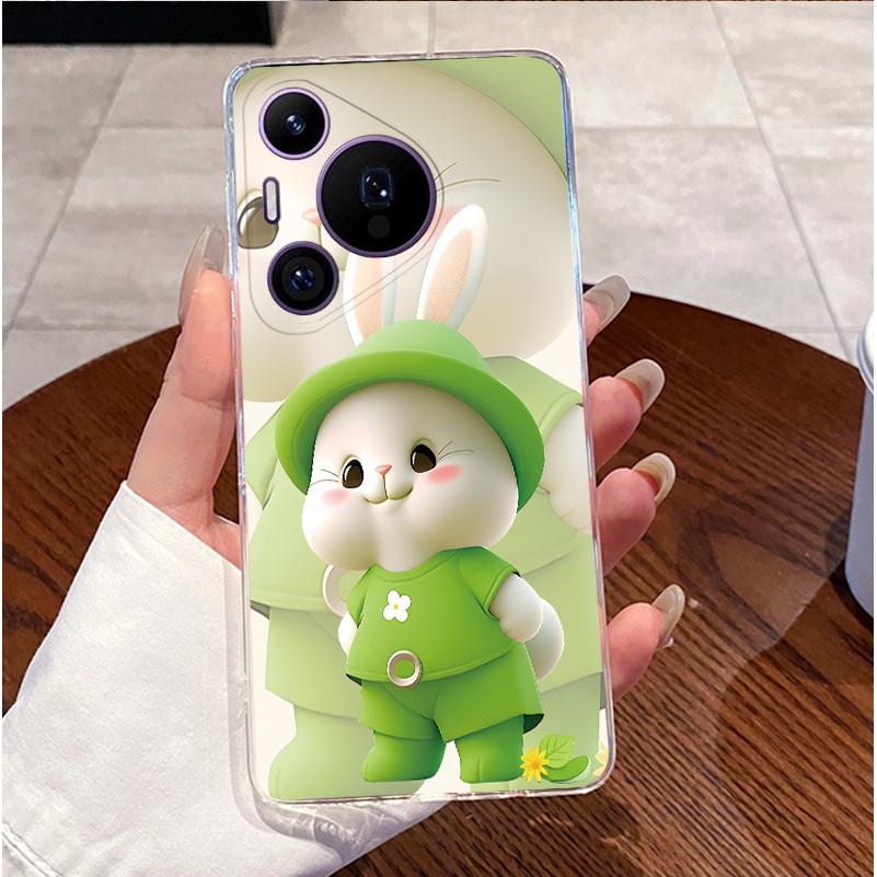 Back Cover For Huawei Pura70 Pura 70 Pro Plus Case Luxury Cute Love Rabbit Funny Pattern Clear Soft Slim TPU Silicone Phone Case