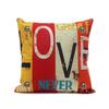 Premium Housse De Coussin Carr Coton Imprim Lettres Rtro Mlang For Timeless Elegance