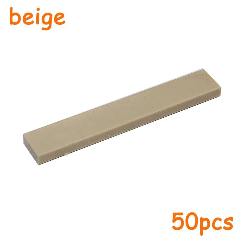 50PCS MOC Assemble Particles 6636 Size 1x6 Bricks Flat Tile Smooth 1*6 Building Blocks DIY Educational Creative Toy for Kids