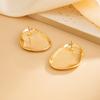 Fashion Liquid Metal Pleated Water Drop Stud Earrings, Exaggerated Wind Special-Shaped Geometric Large Glossy Earrings
