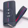 Silicone Remote Key Cover for Chery Tiggo 2 Tiggo 3X Tiggo 4 Tiggo 5X Tiggo 7 Pro with Keychain Honeycomb Texture Racing Stripe Key Fob Protector