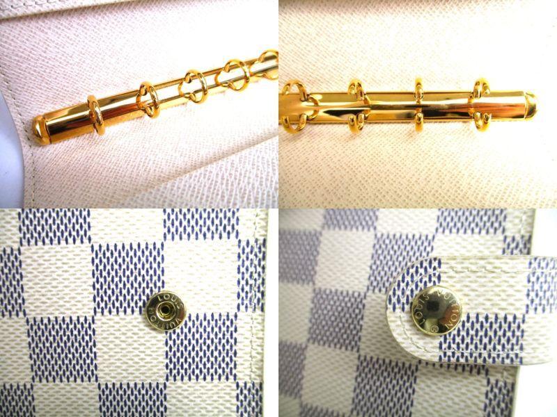 Authentic LOUIS VUITTON Damier Azur Document Holder Small Ring Agenda Cover #a103  Refurbished
